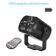 Load image into Gallery viewer, Mini RGB Disco Light DJ LED Laser Stage Projector red blue green Lamp USB Rechargeable Wedding Birthday Party DJ Lamp