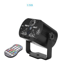 Load image into Gallery viewer, Mini RGB Disco Light DJ LED Laser Stage Projector red blue green Lamp USB Rechargeable Wedding Birthday Party DJ Lamp
